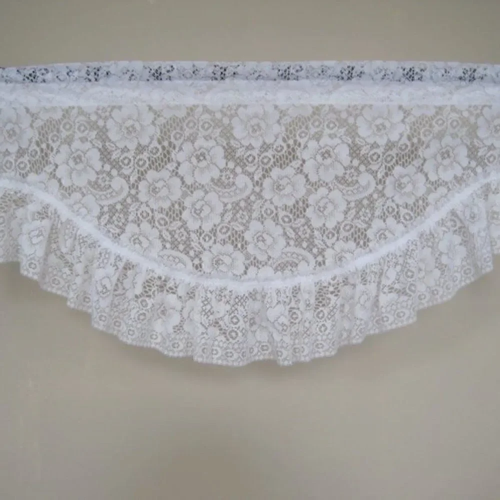 Curtain Lace Ruffled Valance Floral Flower 39.5x19